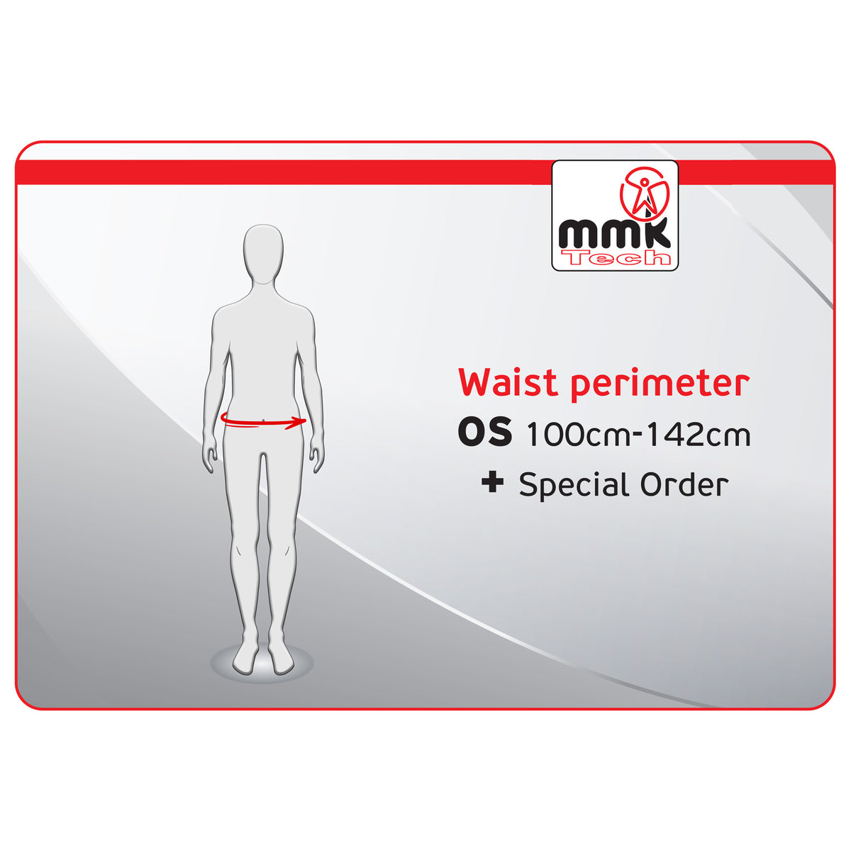 MMK Tech Rückenstützgurt 24 cm – Größentabelle Taillenumfang