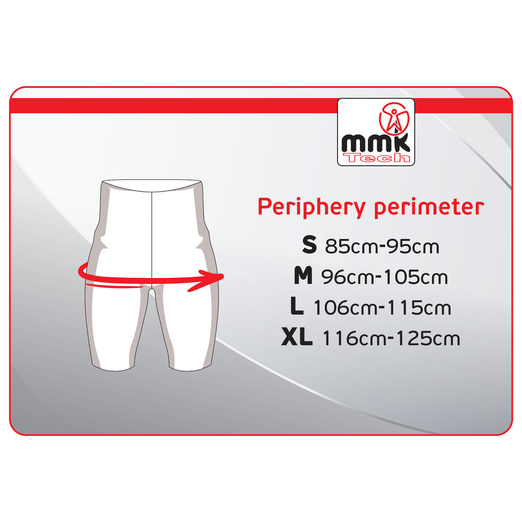 MMK Tech Leggings 3/4 – Größentabelle Hüft-/Taillenumfang